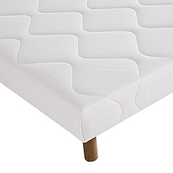 Avis Visiodirect Sommier à lattes avec pieds ALICA, tapissier en bois massif coloris blanc - largeur 140 x longueur 190 cm