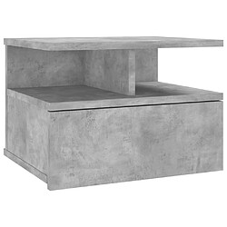 vidaXL Table de chevet flottante Gris béton Bois d'ingénierie