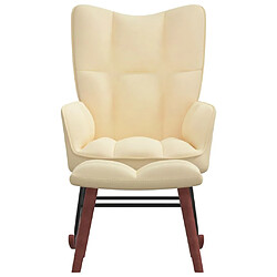 Maison Chic Chaise à bascule avec repose-pied | Fauteuil Relax Blanc crème Velours -GKD58639