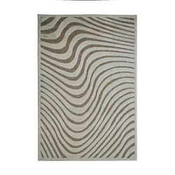 Thedecofactory NEW AGE VIBES - Tapis intérieur et extérieur motif vibes en relief beige 120x170 