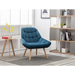 Vente-Unique Fauteuil en velours bleu canard LUOSTO