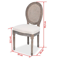 vidaXL Chaises à manger lot de 4 crème tissu pas cher