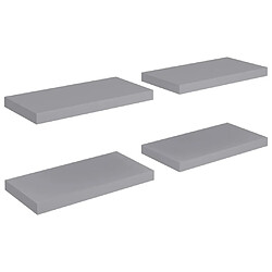 vidaXL Étagères murales flottantes 4 pcs gris 50x23x3,8 cm MDF