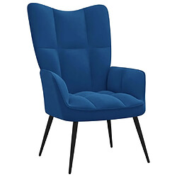 Maison Chic Chaise de relaxation | Fauteuil relax Bleu Velours -GKD97051