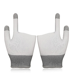 Gants de jeu Accessoires de jeu Deux doigts Sleeve Press Écran tactile Sensible Respirant - Blanc