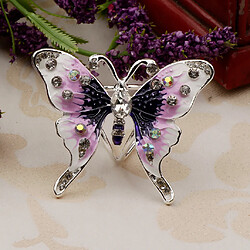 papillon strass écharpe anneau boucle boucle clip violet