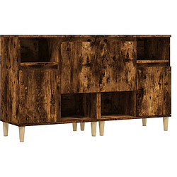 Maison Chic Ensemble de 2 Buffets,commode,console pour rangement chêne fumé 60x35x70 cm bois d'ingénierie -MN62255