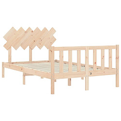 Maison Chic Cadre/structure de lit avec tête de lit pour adulte - Lit Moderne Chambre 120x200 cm bois massif -MN94810 pas cher