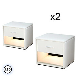 Meubler Design Chevet Led Vendu Par Deux Leva Blanc 