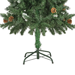 vidaXL Sapin de Noël avec pommes de pin et paillettes blanches 150 cm pas cher