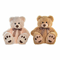 Ours en peluche DKD Home Decor Lien 35 x 30 x 41 cm Beige Marron Enfant Ours (2 Unités)