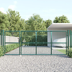 vidaXL Portal de jardin maille vert 350x175 cm acier galvanisé