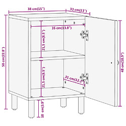 vidaXL Armoire de salle de bain 38x33x58 cm bois massif de manguier pas cher