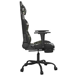 Maison Chic Chaise de jeu, Chaise gaming de massage repose-pied, Fauteuil gamer,Chaise de Bureau Noir&Camouflage Similicuir -GKD61914 pas cher