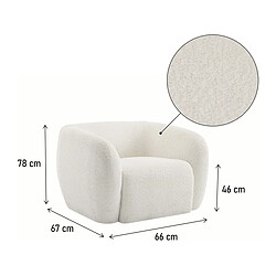 Avis palozi home Fauteuil design bouclette Washington - Blanc