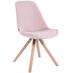 Decoshop26 4 chaises de salle à manger style scandinave en velours rose pieds carré en bois CDS10194