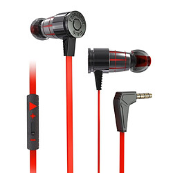 Wewoo Ecouteurs Casque de jeu 3,5 mm avec microphone Stéréo magnétique filaire (rouge) 