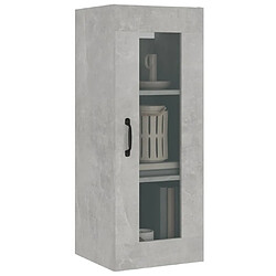 Maison Chic Armoire murale suspendue,Meuble de Rangement pour salon,cuisine Gris béton 34,5x34x90 cm -MN19229 pas cher