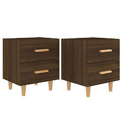 vidaXL Tables de chevet 2 pcs Chêne marron 40x35x47,5 cm