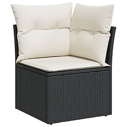 Avis vidaXL Salon de jardin 4 pcs avec coussins noir résine tressée