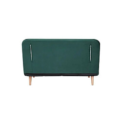 Banquette BZ 2 places - Style scandinave - Velours vert - L 130 x P 90 x 81 cm - DEPLO pas cher