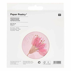 Rico Papier de soie 5 feuilles 50 x 70 cm - Fleurs de cerisier rose 