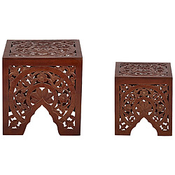 Beliani Lot de 2 tables d'appoint teinte sombre SHUKUR