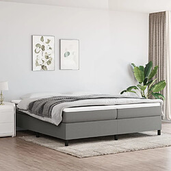 vidaXL Sommier à lattes de lit avec matelas Gris foncé 200x200cm Tissu