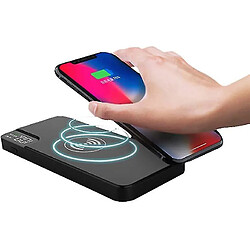 Universal Banque d'alimentation sans fil YYH-QI, chargeur sans fil portable de 10000mAh, avec un dispositif ultra-compact Affichage de câble intégré à LED, noir, noir pas cher