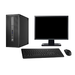 PC Tour HP EliteDesk 800 G2 Ecran 22" G4400 RAM 16Go SSD 240Go Windows 10 Wifi - Occasion