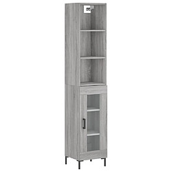 Maison Chic Buffet,Meuble de Rangement,commode pour salon,Cuisine Sonoma gris 34,5x34x180 cm Bois d'ingénierie -MN36476