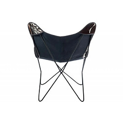 Paris Prix Fauteuil Design Peau de Vache Papillon 92cm Noir & Blanc pas cher