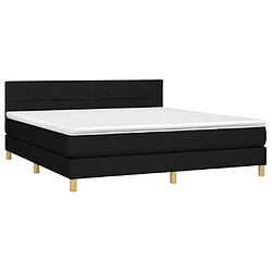 Avis Sommier à lattes LED,Cadre à lattes de lit avec matelas pour Adulte Noir 180x200 cm Tissu -MN71108