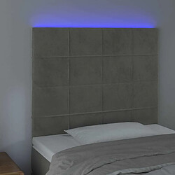 Avis Maison Chic Tête de lit scandinave à LED,meuble de chambre Gris clair 80x5x118/128 cm Velours -MN87880