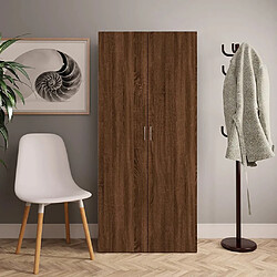 vidaXL Armoire à chaussures Chêne marron 80x35,5x180cm Bois ingénierie