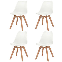 vidaXL Chaises à manger lot de 4 Blanc Plastique 