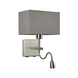 Luminaire Center Applique grise de chevet moderne Norte Coloris : Nickel Coloris de l'abat jour : Gris, rectangulaire Matèriau : Acier, tissu Hauteur en Cm : 29 Largeur en Cm : 19 IP : 20 Nombre d'ampoules : 2