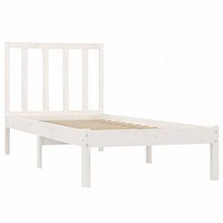 Avis vidaXL Cadre de lit sans matelas blanc bois de pin massif 90x190 cm