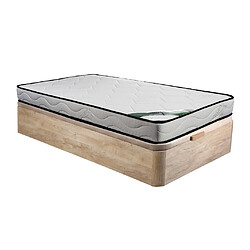 Vente-Unique Ensemble 90 x 190 cm sommier coffre naturel clair + matelas mousse et coutil bambou ép.15cm - KANANI de NATUREA