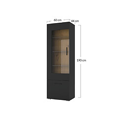 Acheter Bestmobilier Leolio - vitrine - noir et bois - 60x190 cm