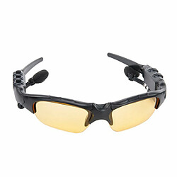 Lunettes Bluetooth Casque Stéréo Sans Fil Avec Microphone Lunettes De Soleil Polarisées Écouteurs Antibruit Jaune 