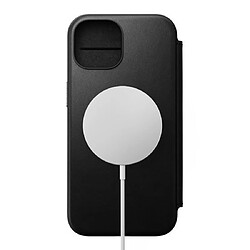 Nomad Étui Folio pour iPhone 15 Magsafe avec Porte-cartes en Cuir Moderne Noir