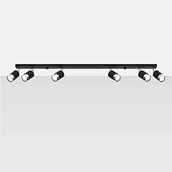 Luminaire Center Barre de spots Nero Ceiling Acier Noir,chrome 6 ampoules 18cm