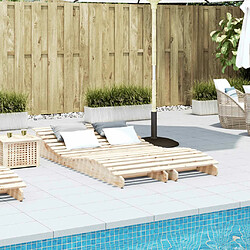 Avis Maison Chic Bain de soleil,Lot de 2 Chaises longues 205x60x31,5cm bois massif de pin -GKD87068