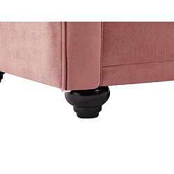 Vente-Unique Canapé 2 places en velours rose pastel CHESTERFIELD pas cher