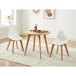 Vente-Unique Ensemble table enfant LOULOUNE + 2 chaises LILINOU - Naturel et blanc