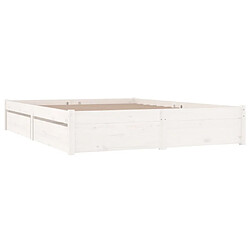 Avis Maison Chic Lit adulte - Cadre de lit avec tiroirs,Structure du lit Contemporain Blanc 120x200 cm -MN96887