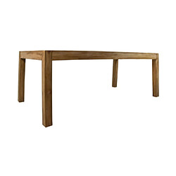 Acheter Mes Table de jardin pieds carrés 200x100x76 cm en teck marron - RAINA