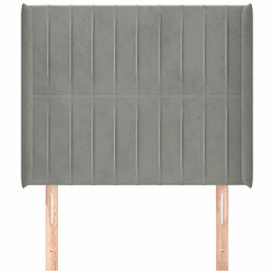 Avis Maison Chic Tête de lit scandinave avec oreilles,meuble de chambre Gris clair 83x16x118/128 cm Velours -MN49765