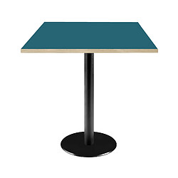 Restootab Table 70x70cm - modèle Rome bleu avec chants bois